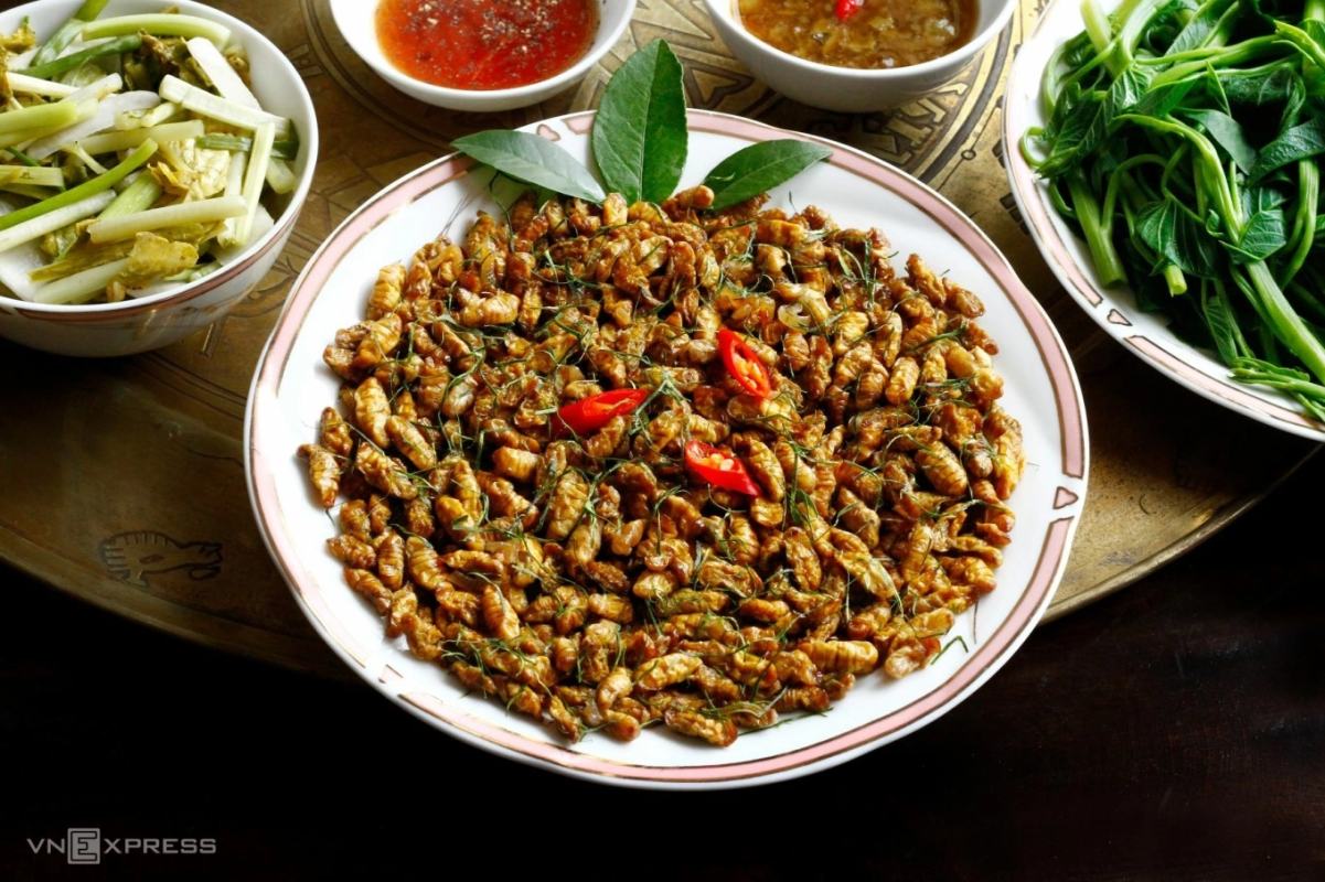 cách rang nhộng tằm ngon